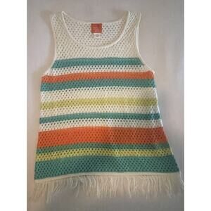 🔥$10 Hearts of Palm Crochet Woman’s Petite L Fringe Boho Style Cover Up